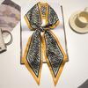 New Summer Small Long Striped Silk Scarf for Women with Versatile Extra Long Hair Strap Scarf Korean Diamond Strap Streamer