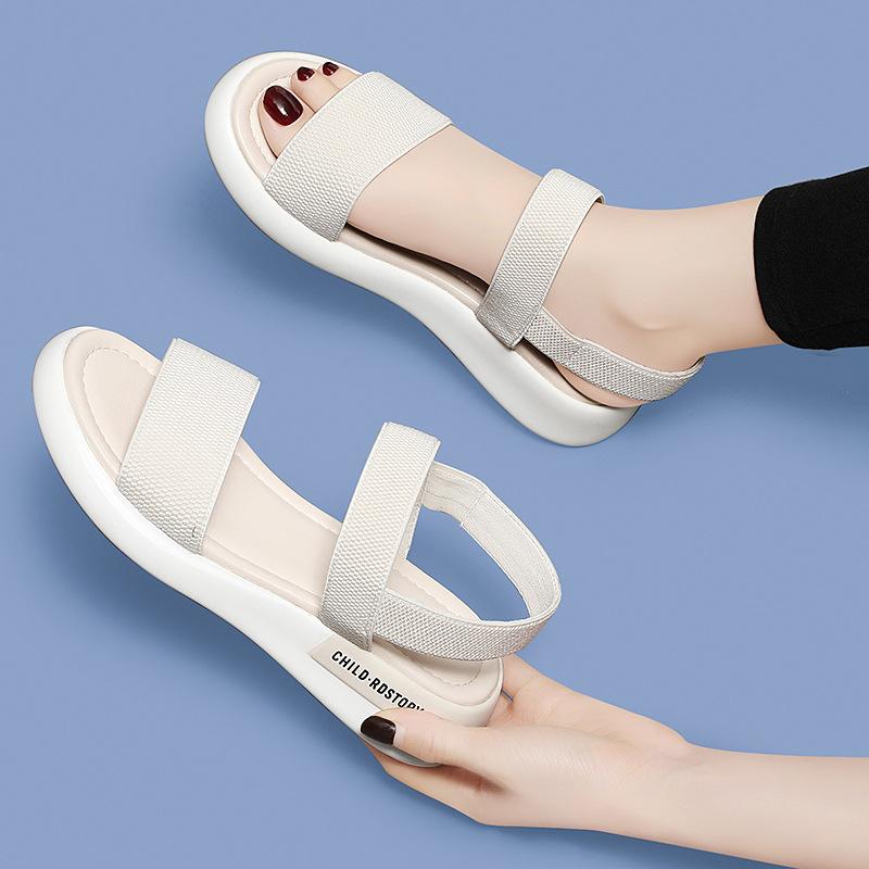 Summer sports sandals women's leather muffin thick sole ins tide soft sole light non-slip fashion beach shoes sandals women
