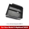 For Tesla Model 3 Highland 2024 Console Armrest Storage Organizer Interior Storage Box Organizer Interior Replacement Accessorie
