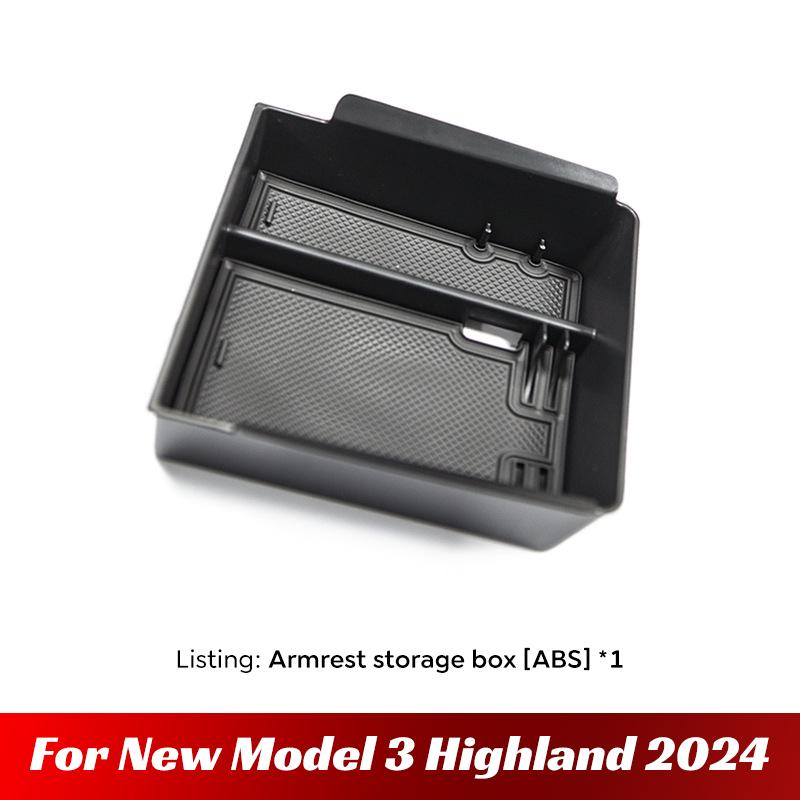 For Tesla Model 3 Highland 2024 Console Armrest Storage Organizer Interior Storage Box Organizer Interior Replacement Accessorie