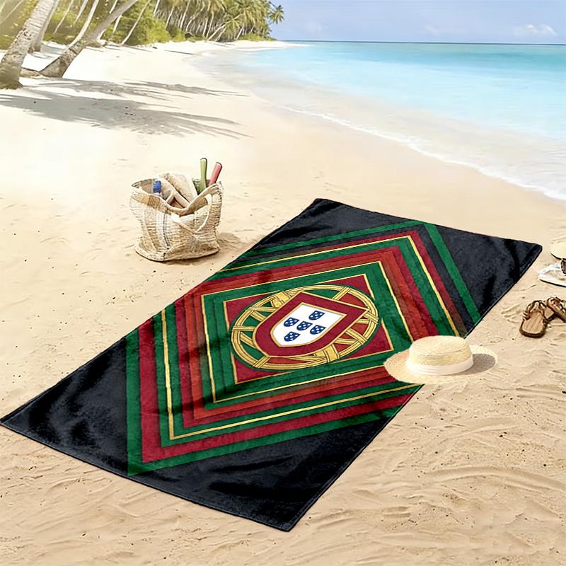 Portugiesisches Erbe Emblem Strandtuch Strand Strandtuch für Urlaubsfotos Schwimmen Meeresufer Saugfähiges Badetuch Komfort Mode