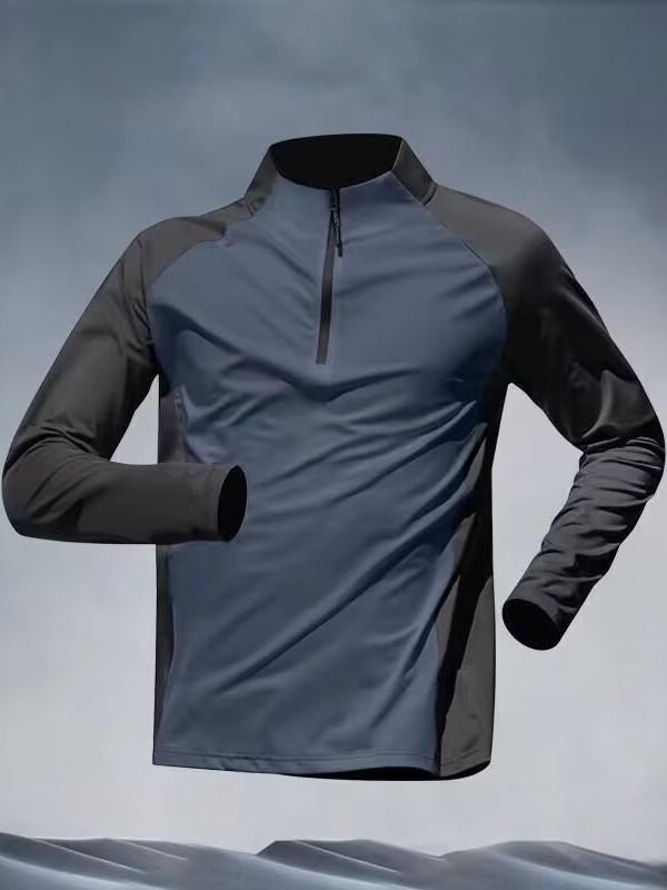 Men's Outdoor Quick-Dry Cycling & Running Half-Zip Long-Sleeve Training Jacket