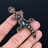 Labradorite Pendant, Handmade Gemstone 999 Copper Wire Wrapped Pendant Antique Jewelry, For Gift Silver Jewelry