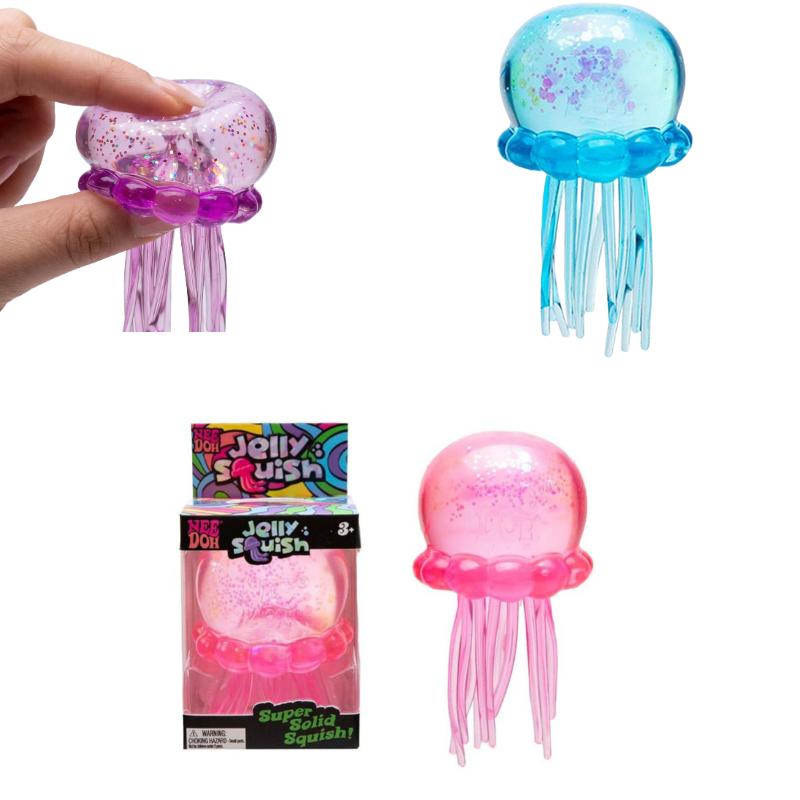 Colorful Jellyfish Maltose Squishy Toy, Anti-Stress Squeeze Fidget Toy for Office