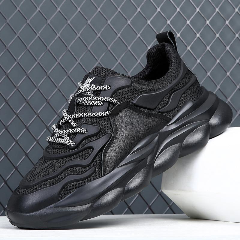 Męskie buty 2025 nowe letnie platforma buty typu dad wszechstronne oddychająca siatka buty sportowe i rekreacyjne męskie małe białe buty trendowe