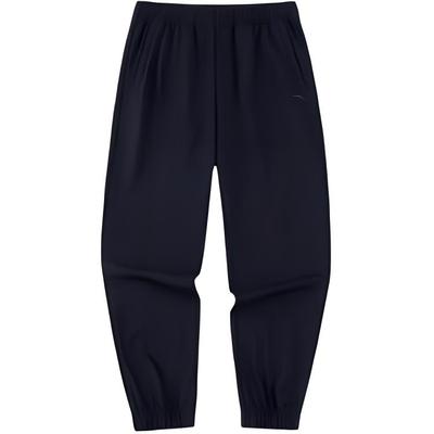 High Waist Tapered Breathable Lace-Up Knitted Sports Pants Women Bottoms Basic-Black 962517310N-1