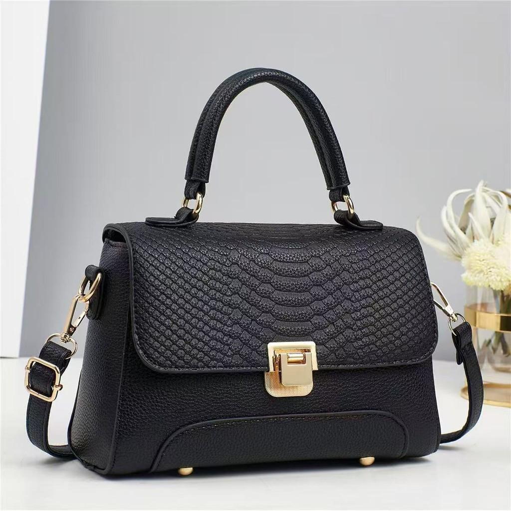 Chic Pu Leather Crocodile Pattern Mini Handbag Stylish Versatile Shoulder Bag For Everyday Use