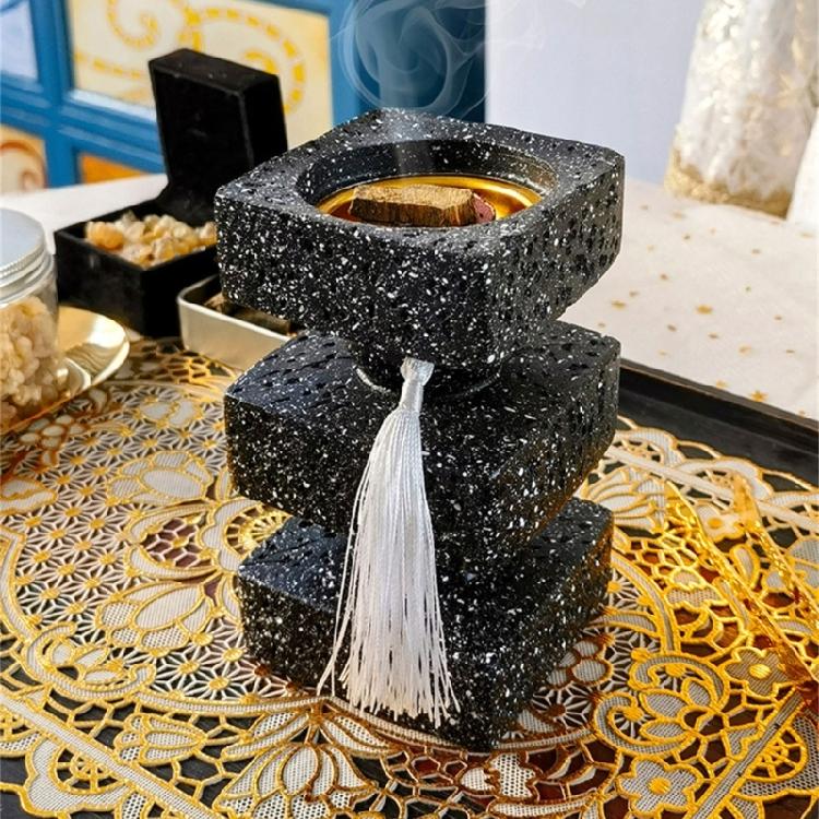 Square Layer Tassels Resins Incenses Burners Holder Stand Vintages Decoration for Study Room Bedroom Home