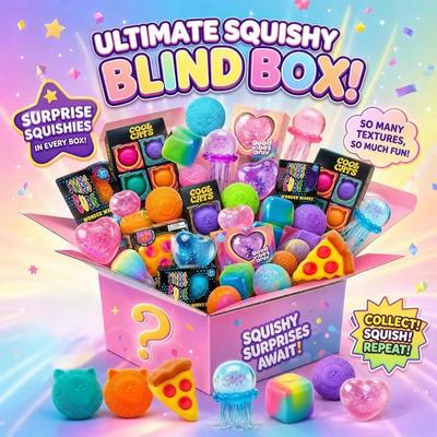 Holiday Squishy Mystery Blind Box Random Surprise Squeeze Toy 1PC Cute Stress Relief Fidget Toy Gifts for Kids Adults