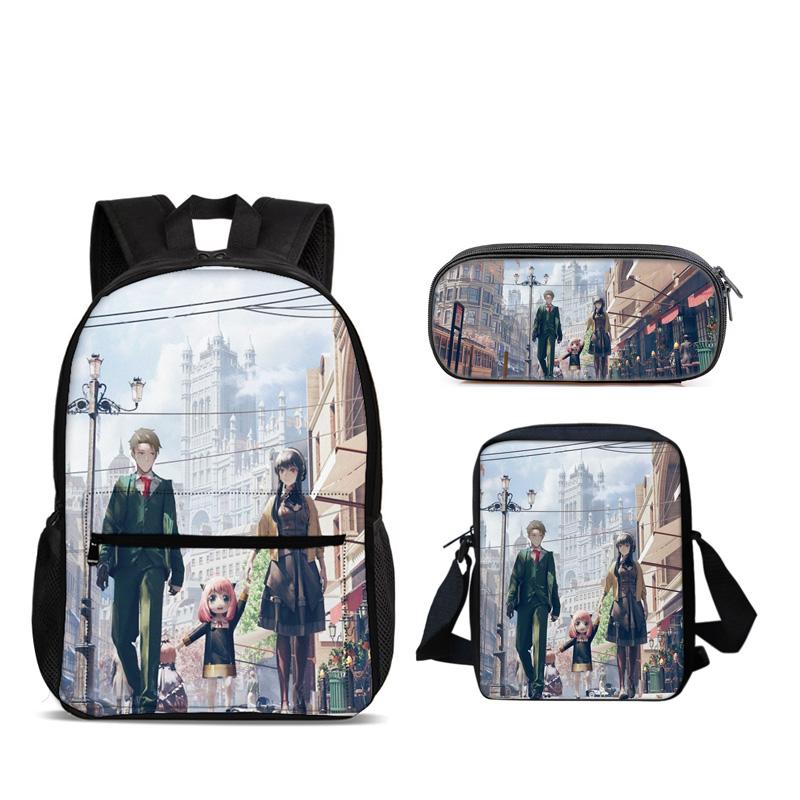 SPY×FAMILY Backpack Pen Bag Shoulder Bag 3pcs Set Versatile Cartoon Large Capacity Boy and Girl School Birthday Best Gift