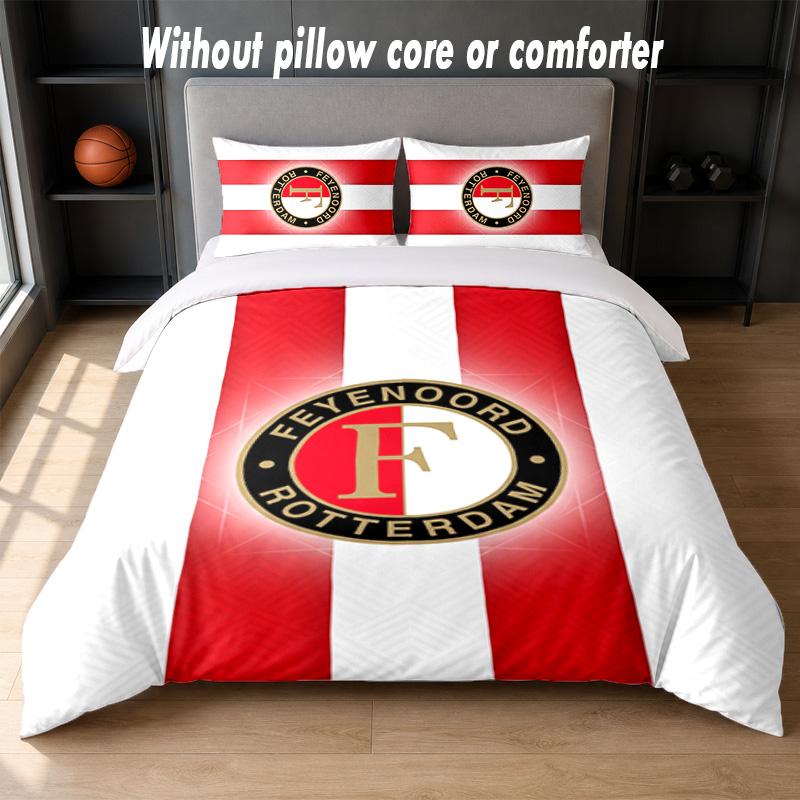Feyenoord Design Bett Bettwäsche Set 1 Bettbezug + 2 Kissenbezüge Weich Atmungsaktiv Haushalt Bettwäsche