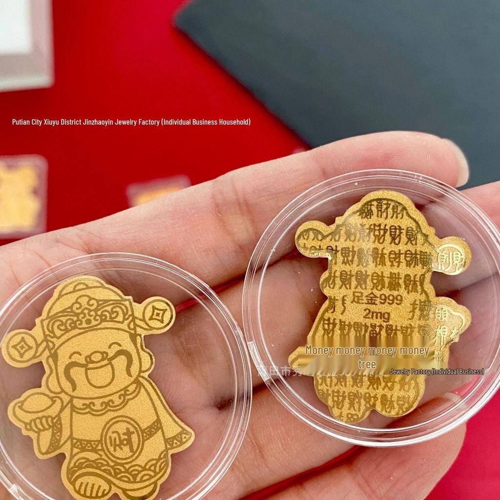 Lucky Cat Gold 999 Phone Sticker: Peace & Happiness - 2mg Fine Gold, Trending Gift for Livestreams.