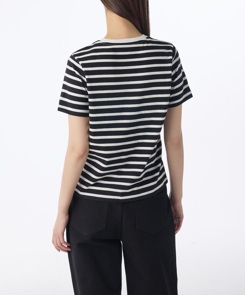 MUSINSA STANDARD WOMAN Women'S Breton Stripe Crew Neck T-Shirt [Black/Ivory]