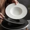 Western Ceramic Plate Pasta Western Soup Plate Frosted Stone Texture Hotel French Plate Tableware