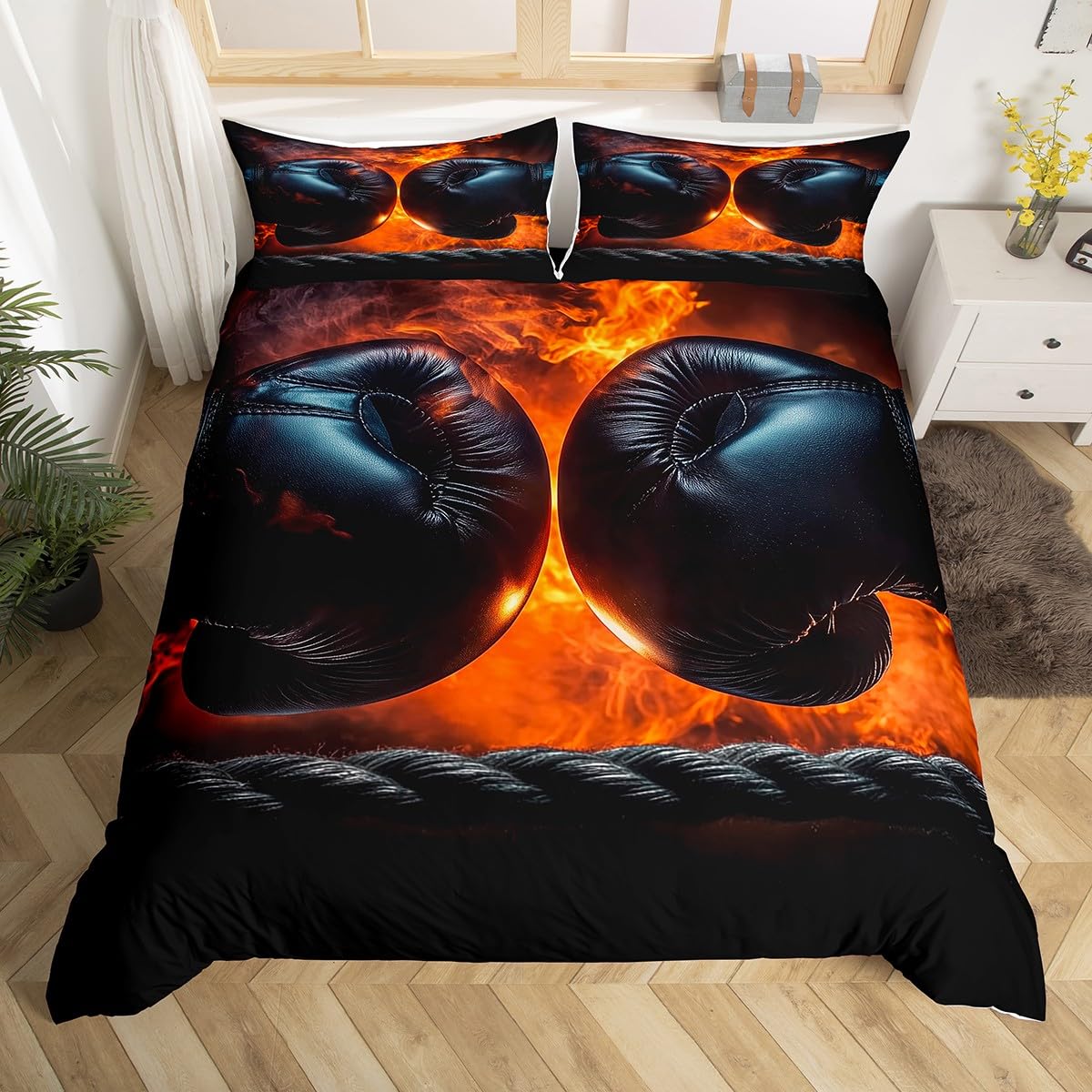 

Comforter Red And Blue Boxing Gloves King For Boys Men Gamer Competitive Sports Boxing Game Bedding Set Boxing Comforter Comforter (quilt)-EU Single(135*200cm)3pcs