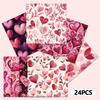 24pcs, Love Theme Scrapbook Paper, Valentine's Day, A5 Size, DIY Journal, Material Paper, Patchwork, Photo Album, Crafts