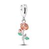S925 Silver Flower Beaded Pendant Charm Jewelry Accessories for Bracelet Necklace DIY Craft Supplies