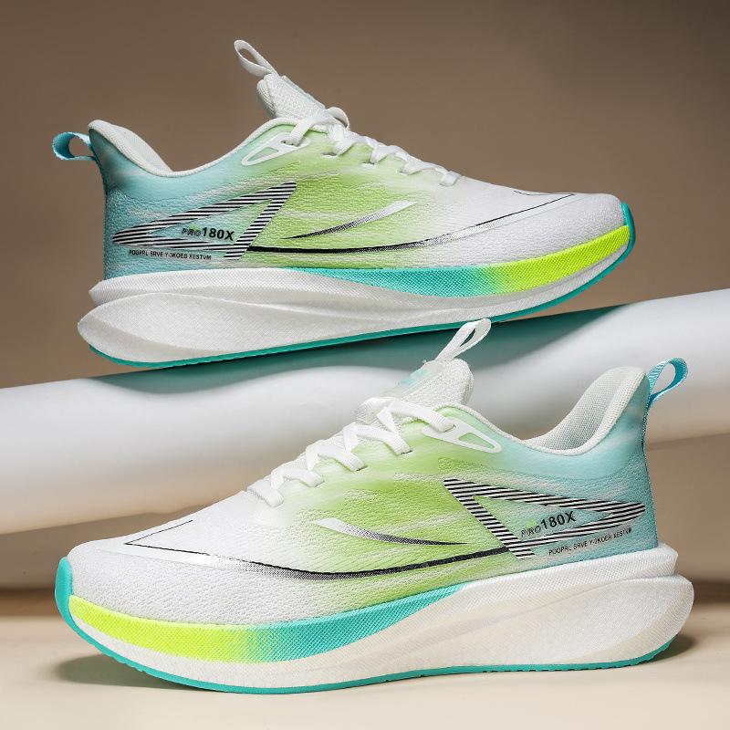 Running shoes carbon plate mesh breathable sports shoes men's soft sole shock absorption middle school entrance examination women's shoes