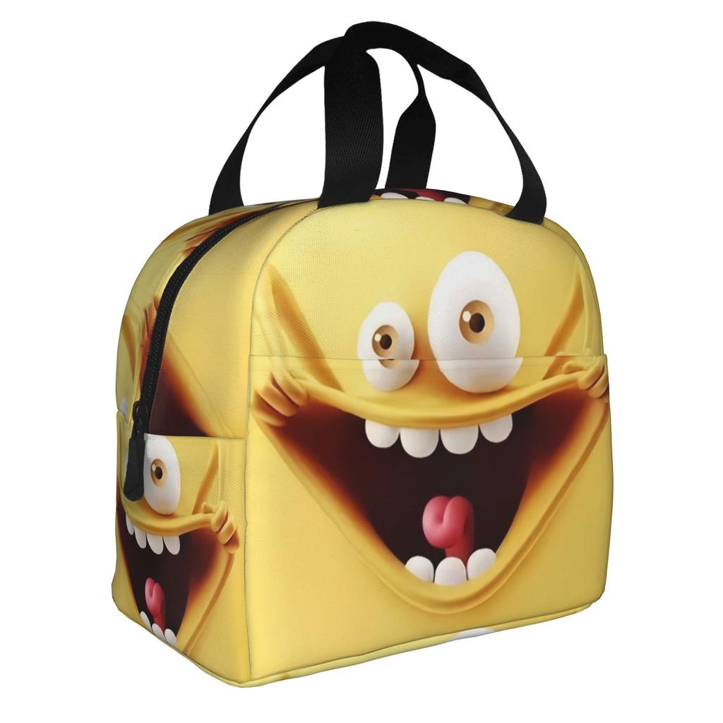 Funny Expression  Portable Lunch Box for Women Waterproof  Thermal Cooler Food Insulated Lunch Bag School