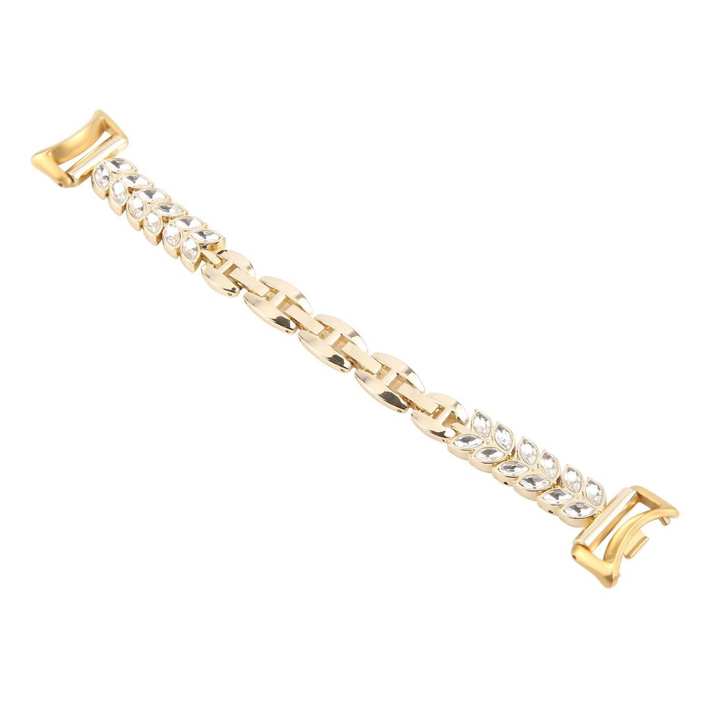 Metal Watch Strap For Xiaomi Smart Band 9 NFC/9/8 Wheat-Shaped Rhinestone Adjustable Wrist Band Replacement Bracelet