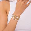 Imitation pearl bracelet women's temperament high-end pearl cross pendant beaded combination stacked bracelet
