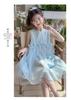 Girls' summer sleeveless mesh vest dress 2026 new mid size children's western-style princess mint style dress