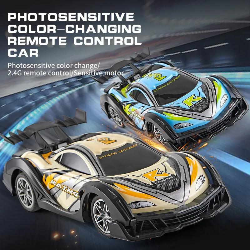 Photosensitive Color-Changing Rc Racing Cars Drift Car 2.4G Remote Control Car Children's Radio Control Vehicles Model Toys Kids