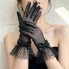 Lace Dinner Gloves Bow Wedding Dress Gloves Elegant Lace Gloves  Party