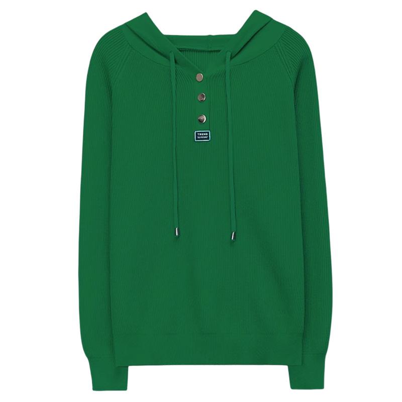 Hooded Sweatshirt Women Autumn Winter Ageing Outer with Hooded Tops Knitted Explosive Hoodie