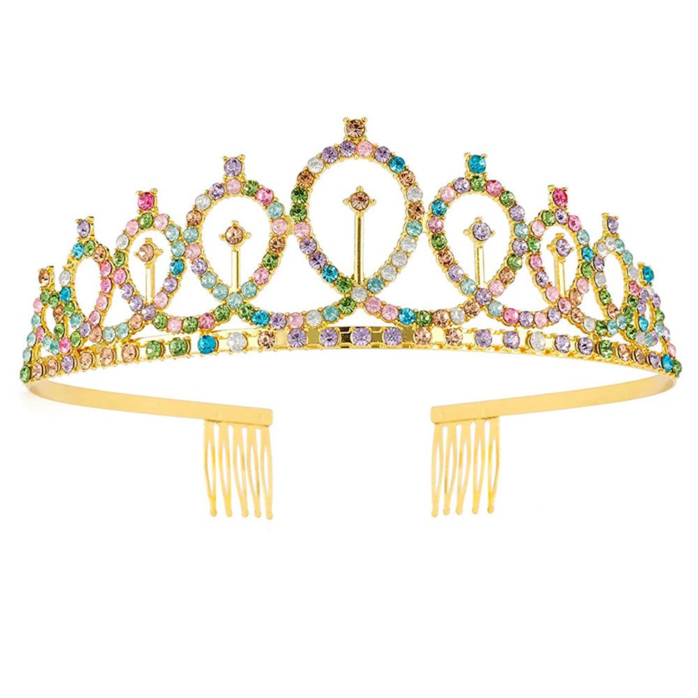 Festa Coroa Tiara Strass Coroa Acessório de Cabelo Primeiro Ano Número Aniversário Bolo Enfeite Liga Tiara