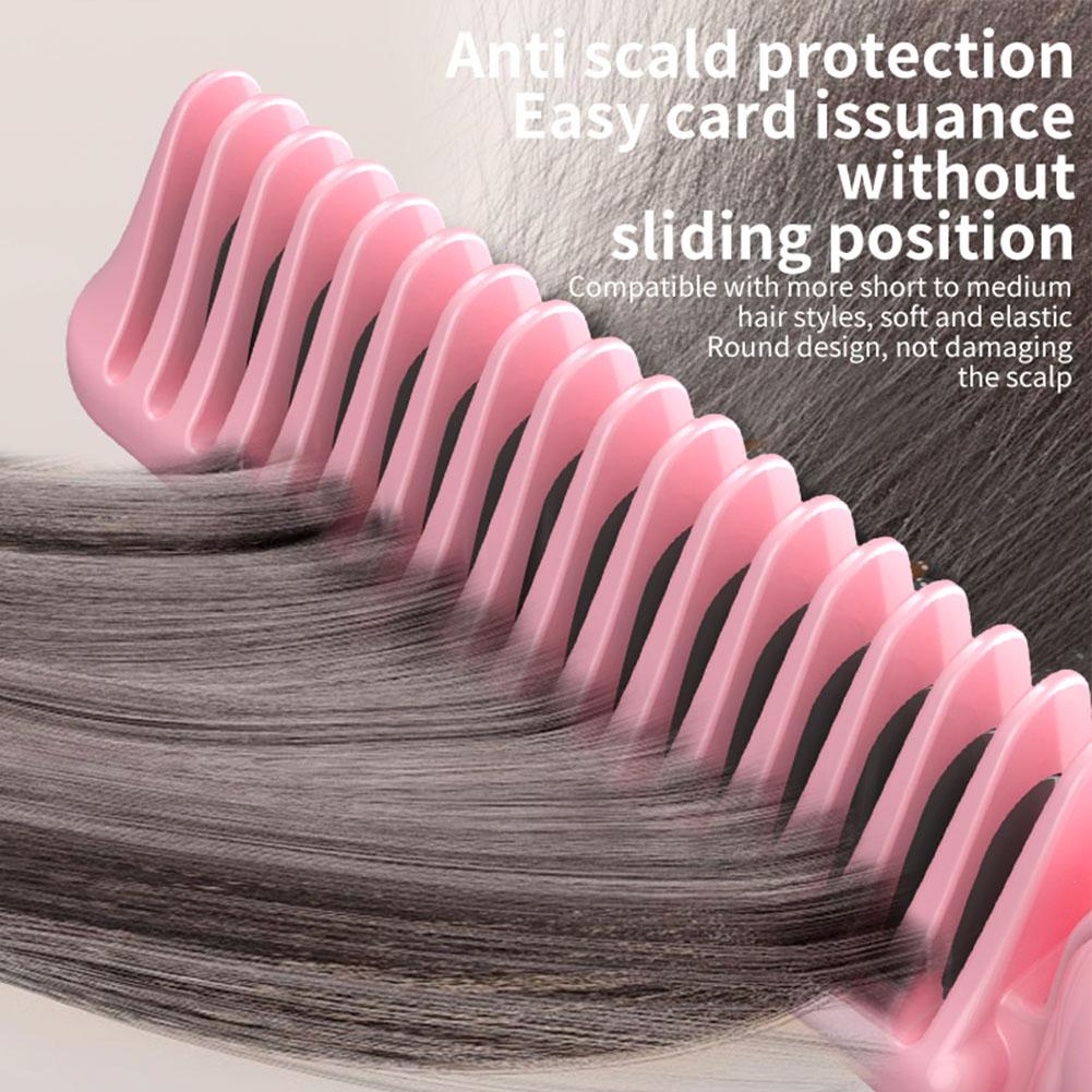 2 In 1 Wireless Professional Hair Straightener Curler Heating Tools Brush Curling Fast Styling Ion Comb Straightening Negat