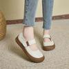 First layer cowhide retro Mary Jane shoes women's shoes 2025 Korean version Velcro flat casual shoes genuine leather mother shoes