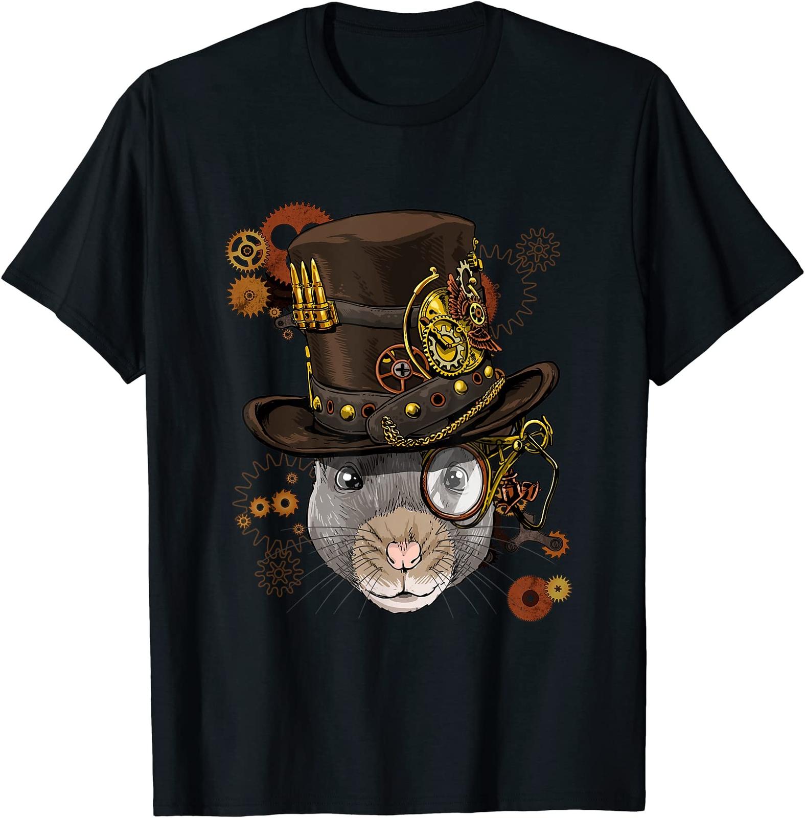 Steampunk Rat Shirt Steampunk Rat Lovers Funny Gift T-Shirt Size S-5XL L
