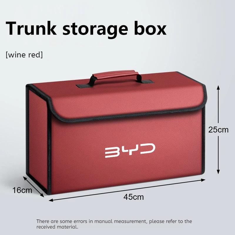 

NEW Car Trunk Storage Box Organizer Foldable Stowing Tidying Bag For BYD Atto 3 Dolphin Seal Tang Song Yuan Han 2025 Accessories червоний