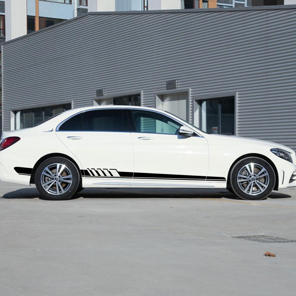 Car Stickers Auto Side Stripe DIY Decals for Mercedes Benz W205 W204 W203 C Class C180 C200 C300 C63 Coupe C43 Car Accessories