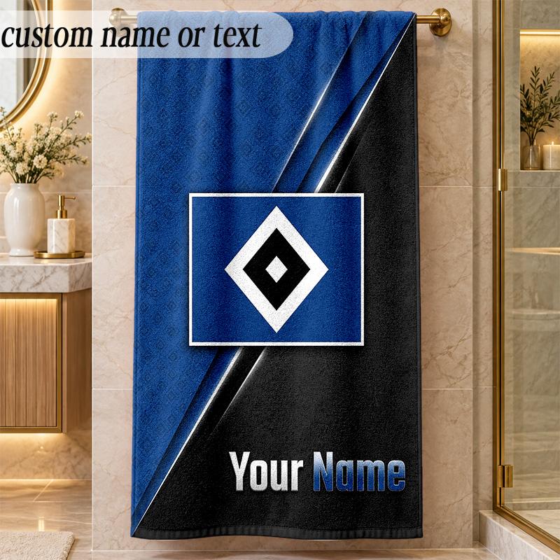 Beach TowelHamburger SV Custom Name Text Personalized Soft Towel for Beach Pool Indoor Home Decor Gift