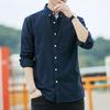 Camisa masculina primavera e outono, casaco, camisa de algodão de manga comprida