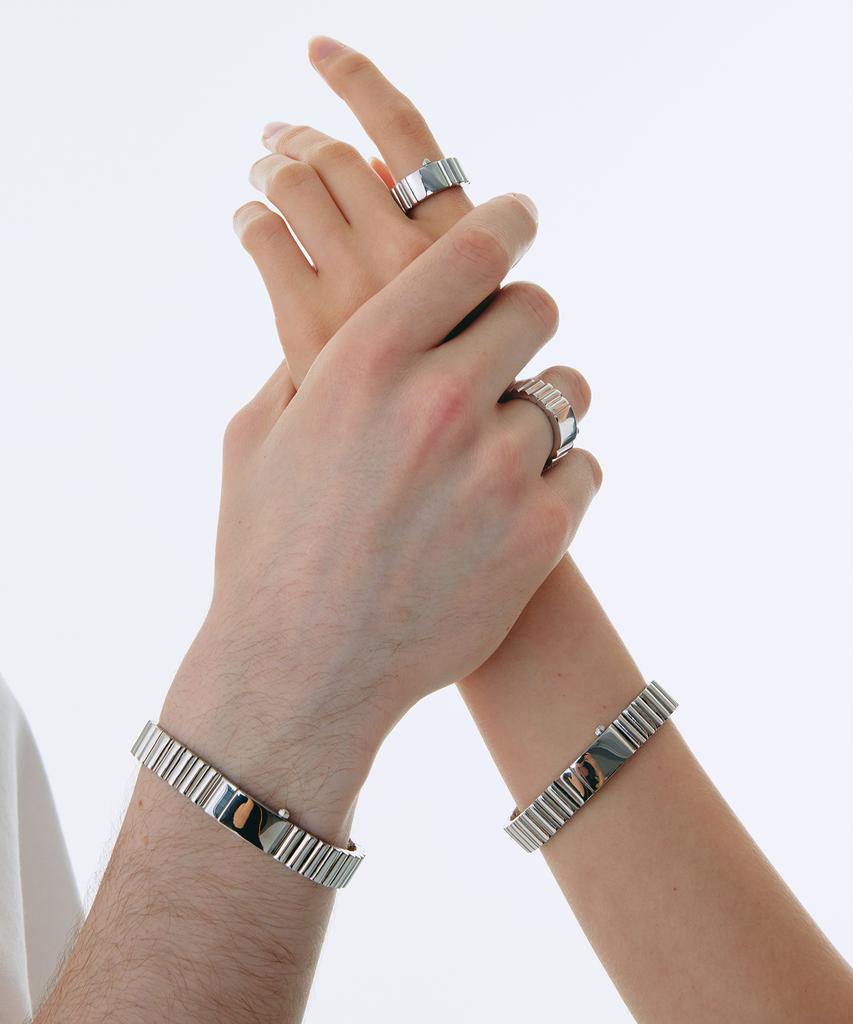 Ost Premium Silver Metal Brick Watch Ring (Select 1 Of 4)