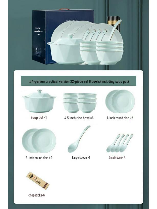 Mode Lanca Celadon Ceramic Dinnerware Set