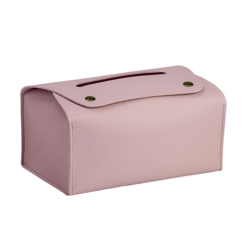 PU Leather Tissue Box Rectangular Paper Towel Container Elegant Tissues Storage Box Refillable Napkin Dispenser Rack