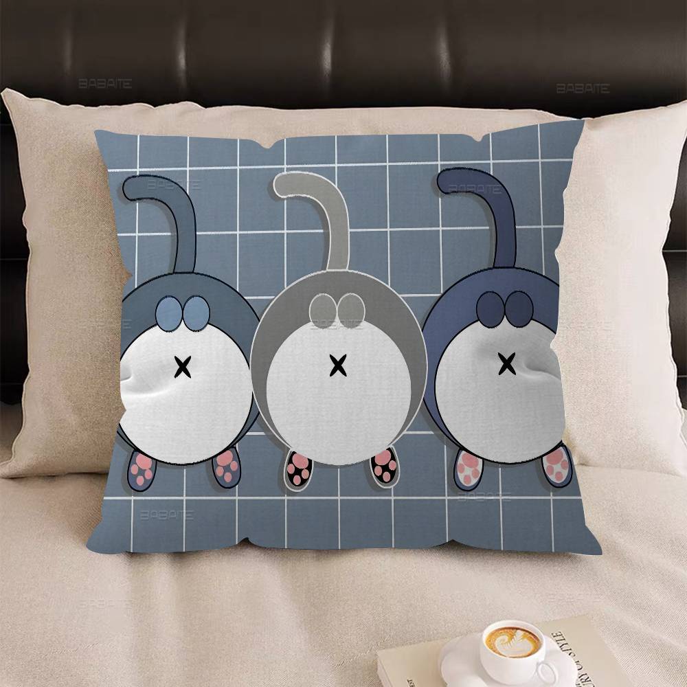 Kawaii Anime Katt Söt Dekorativ Rum Estetik Kuddfodral Heminredning Sovrum Soffa Säng Soffa Kuddfodral 45x45