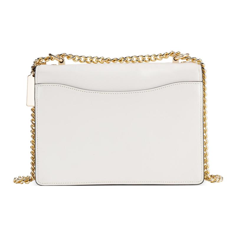 COACH Klare 21 Printed Flap Chain Daisy Flower Embroidery Leather Accordion Bag Shoulder Crossbody Bag Small Women's White