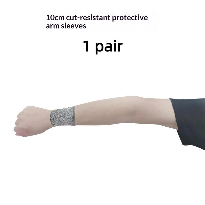 HPPE Level 5 Cut Resistant Arm Sleeves 1 Pair Anti Puncture Safety Sleeve for Glass Handling Construction Repair Work