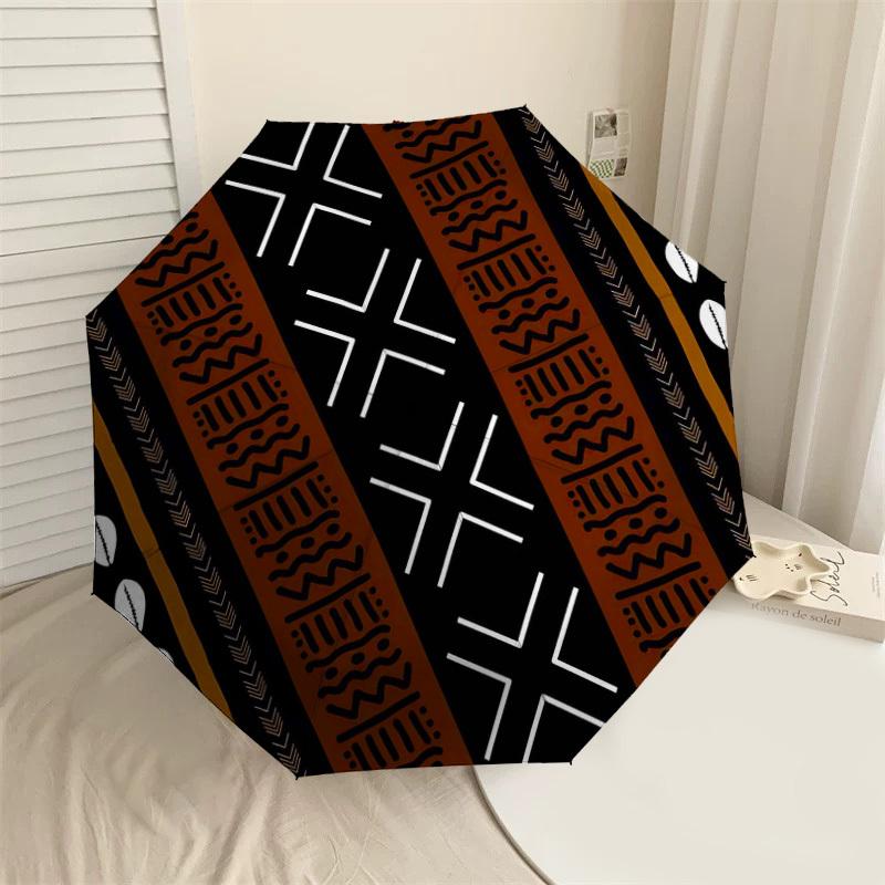 

1PC African Pattern Umbrella-8-Rib Reinforced, Automatic Open, Lightweight & Durable, Cute Fashion Accessory for Outdoor-Y0324