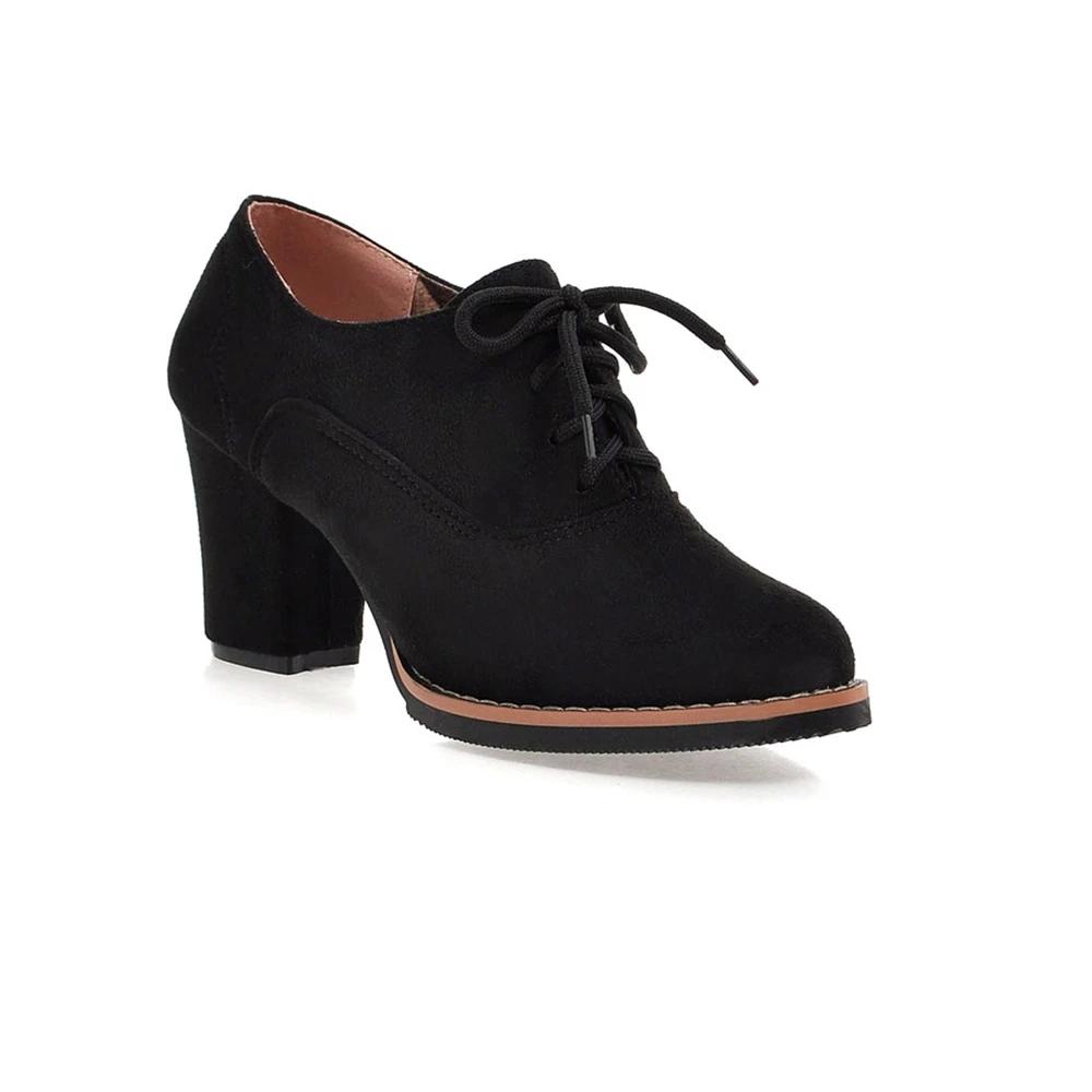 Fashion High Quality New Suede Square Heel Women Pumps Fashion Elegant Ladies Autumn High Heels Office Shoes Work Shoes Plus Size 32-43