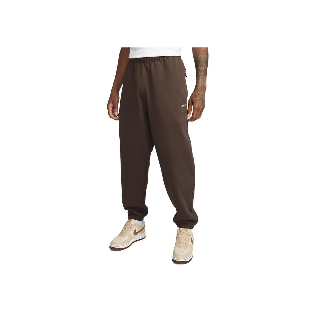 Nike NRG Solo Swoosh Fleece Pants Brown/White Men Streetwear DX1364-237