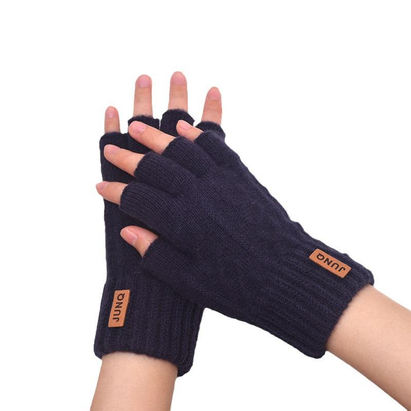 Unisex Waterproof Half-Finger Gloves for Autumn/Winter: Thicken Velvet, Non-slip, Ideal for Outdoor Cycling and Driving.