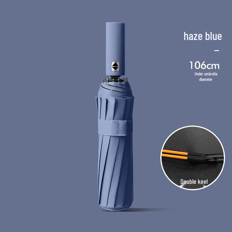 24-Bone Automatic Folding Umbrella: Stylish, Dual-Use Parasol with Sunscreen Protection for Men and Women