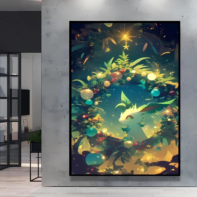 Canvas Wall Art Pokemon Pikachu Poster Prints Cute Cartoon Character Picture Classic Living Room Home Decoration Christmas Gift