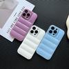 Luxusní Puffer pouzdro na telefon pro iPhone 16 15 14 13 12 11 Pro Max Pouzdra na telefon ve stylu péřové bundy pro iPhone 11 XR 7 8 Plus XS Max Měkký silikonový nárazuvzdorný kryt